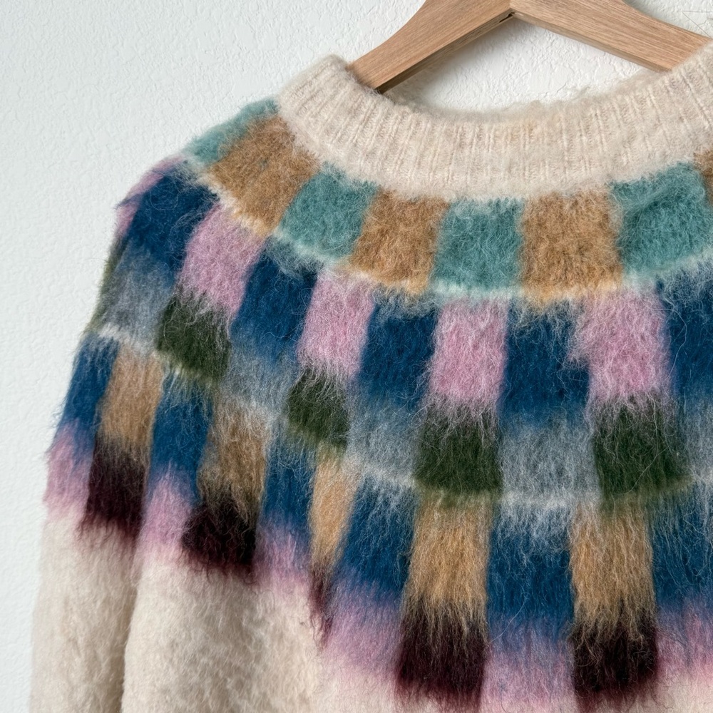 Madewell Brushed Checkerboard Fair Isle Sweater - Picture 5 of 8